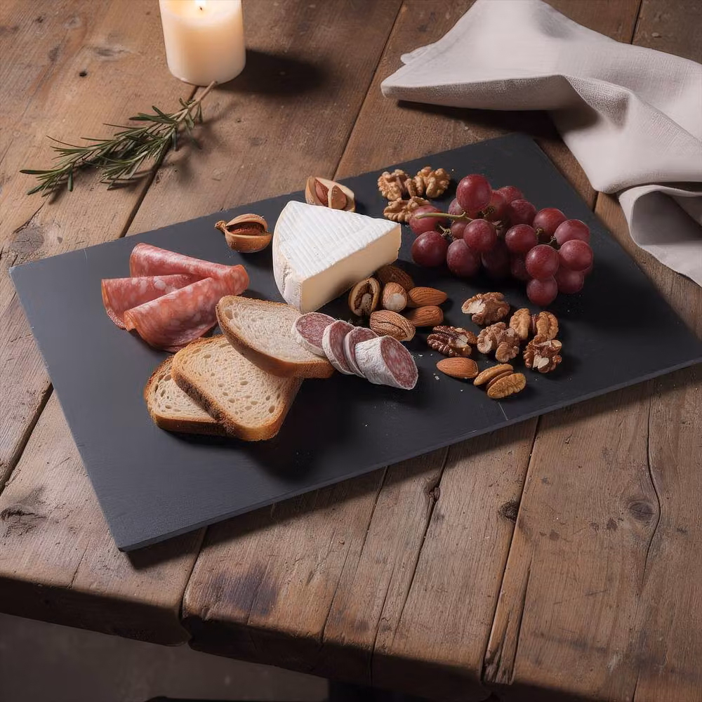 Argon Tableware Linea Solid Slate Serving Board in Grey or Black, W: 30 cm, D: 20 cm – 6
