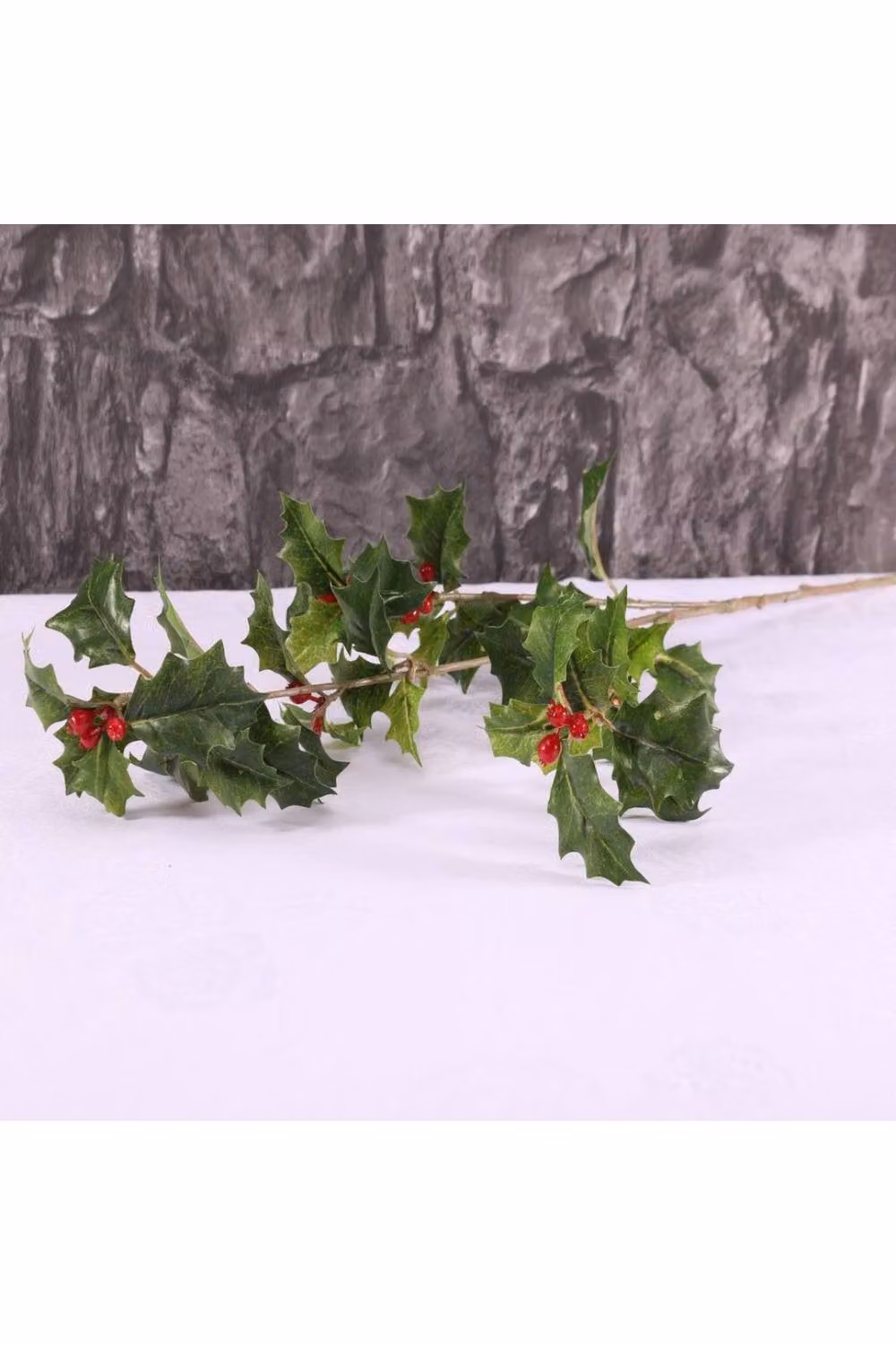 KDMD Green Holly Spray Christmas Ornament, 3 Pack, Height: 63 cm – 2