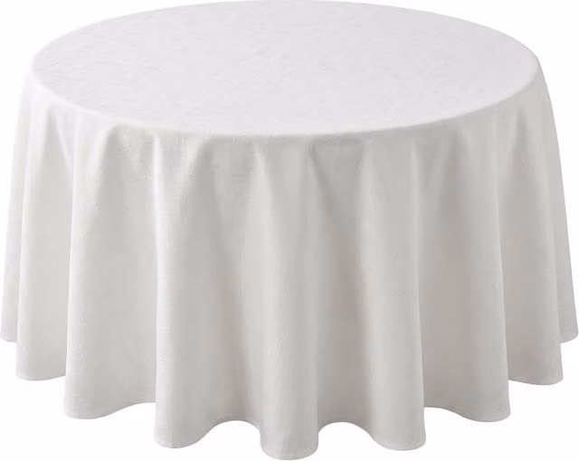 Luxury Living Round Linen-Look White Tablecloth, Diameter: 85 cm