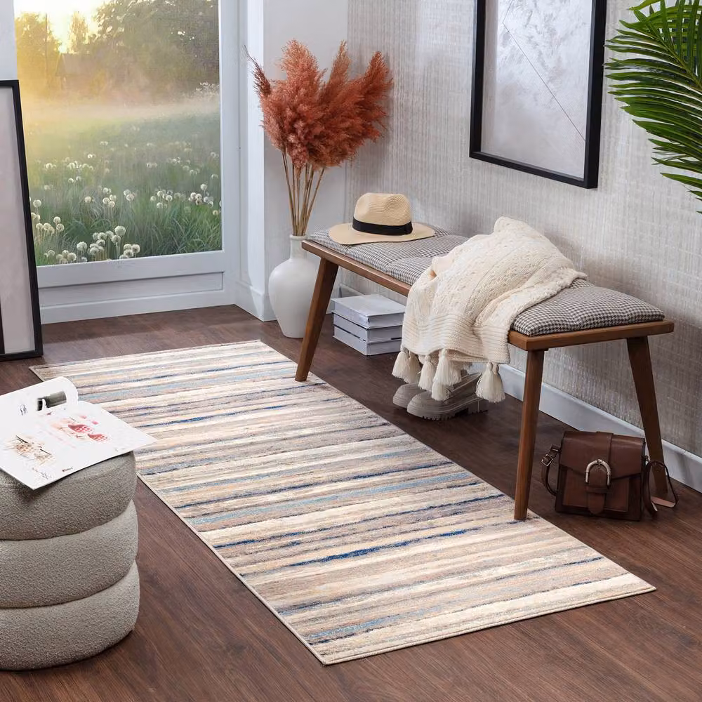 Livabliss Roma Modern Abstract Rug in Grey, Brown and Multicolour, W: 80 cm, L: 220 cm – 3