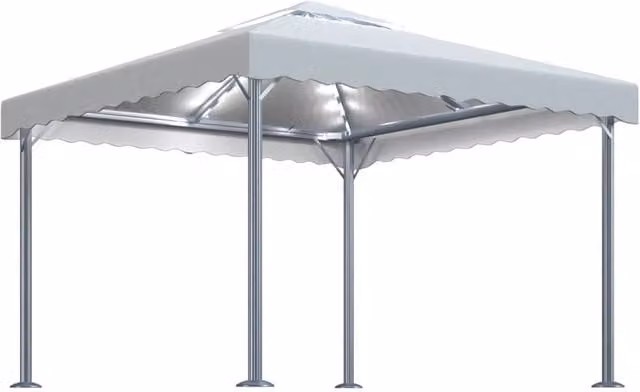 Berkfield Home Aluminium Gazebo with LED String Lights, Beige, W/D/H: 300 x 300 x 270 cm – 1
