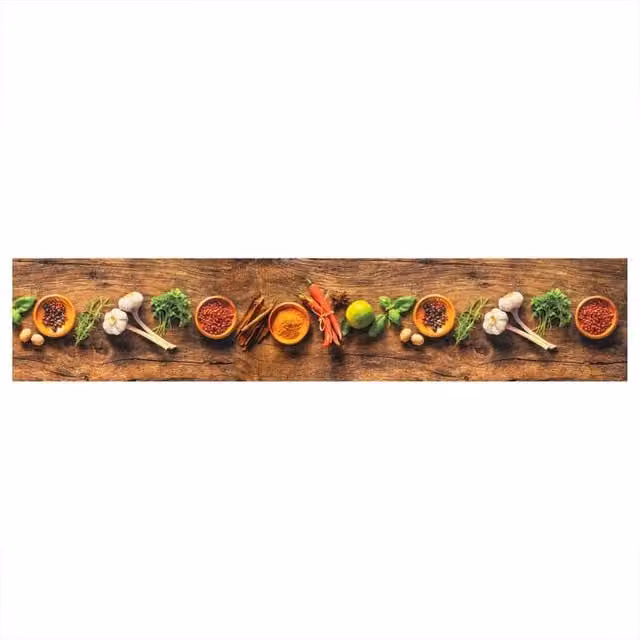 Berkfield Home Spices Washable Kitchen Rug in Brown, W/D/H: 60 x 300 cm – 1
