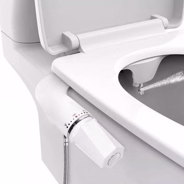 FLAVORA Self Cleaning Dual Nozzle Bidet Attachment for Toilet Seat, White, W: 52 cm – 1