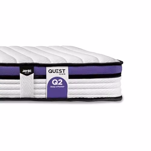 Jay-Be QUEST Q2 e-Pocket Childrens Mattress, White, W/D/H: 90 x 190 x 18 cm