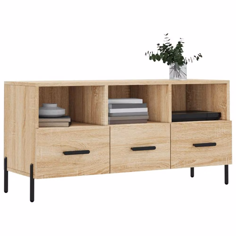 Berkfield Home Sonoma Oak TV Cabinet in Beige, W/D/H: 102 x 36 x 50 cm – 3