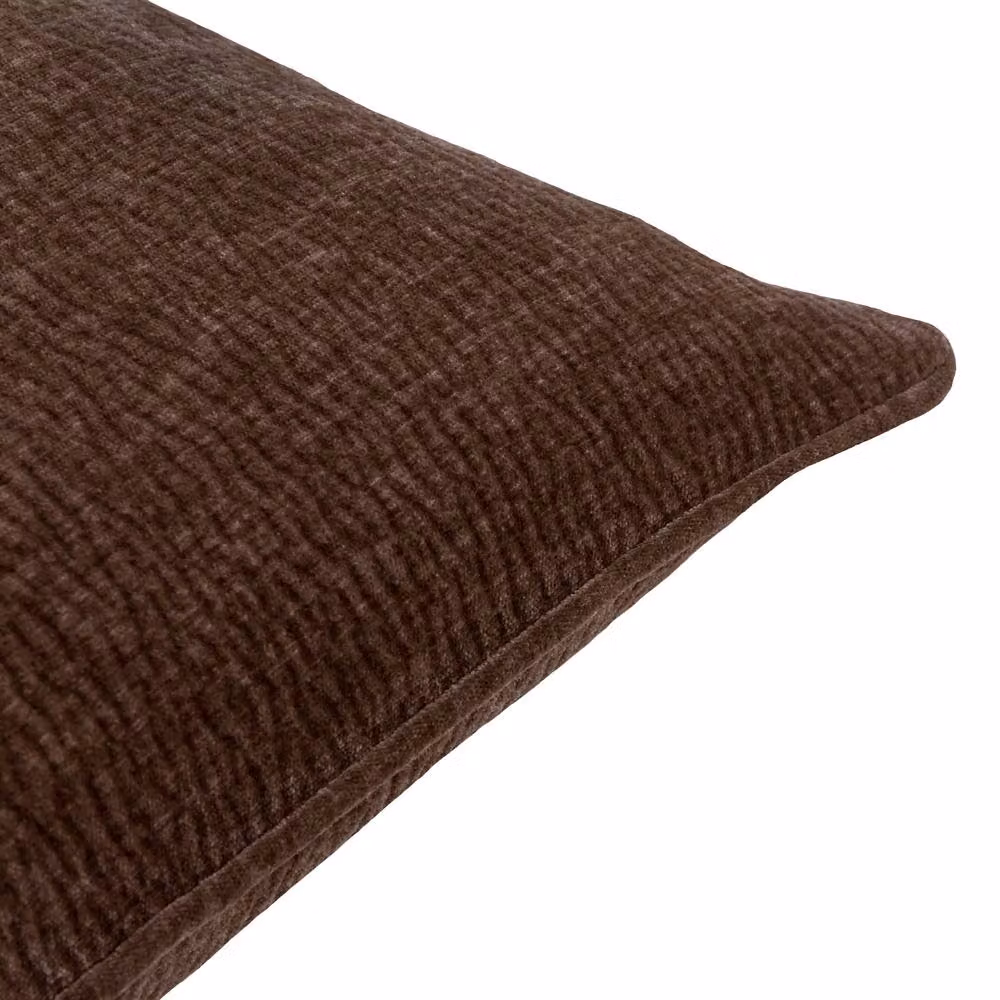 Yard Heath Brown Washed Velvet Textured Square Cushion, W x D: 50 x 50 cm – 3