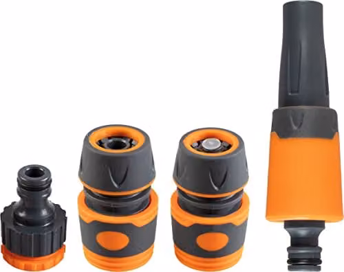 St Helens Home & Garden 4 Piece Grey 1/2 inch Hosepipe Tap Connector Set