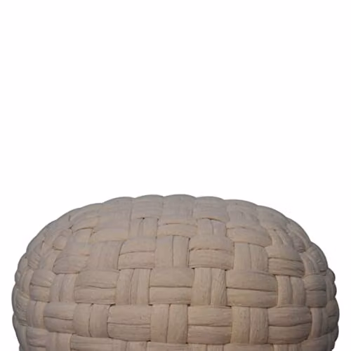 Artisan Furniture White Cotton Tube Pouffe, H 48.0 cm x W 36.0 cm x D 36.0 cm – 3