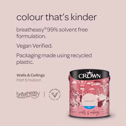 Crown Retail Core Emulsion Matt Paint in Pashmina Pink, 2.5 l – 2
