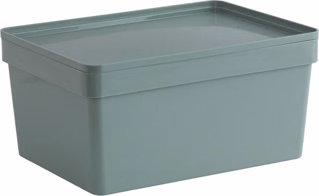 Wham Opaque A4 Plastic Document Box in Green and Grey
