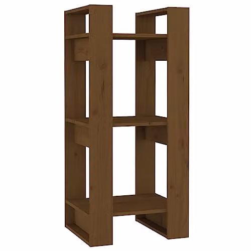vidaXL Solid Wood Book Cabinet and Room Divider in Brown, W/D/H: 41 x 35 x 91 cm – 1
