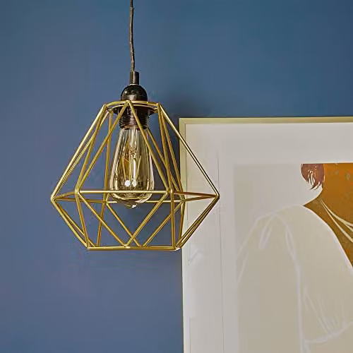 MiniSun Retro Style Gold Metal Basket Pendant Ceiling Light Shade, Shade Width: 23.5 cm – 4