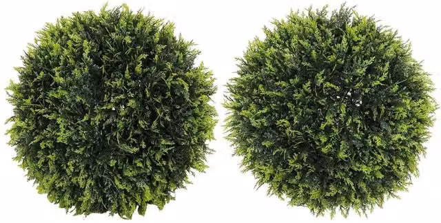 Havendro 2 Pack Green Artificial Plant Topiary Balls Round Faux Green Decoration