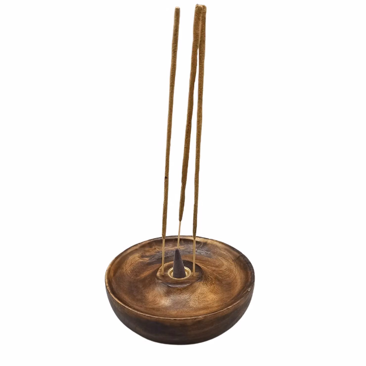 KDMD Plain Round Wooden Incense Stick and Cone Burner Disc in Brown – 3