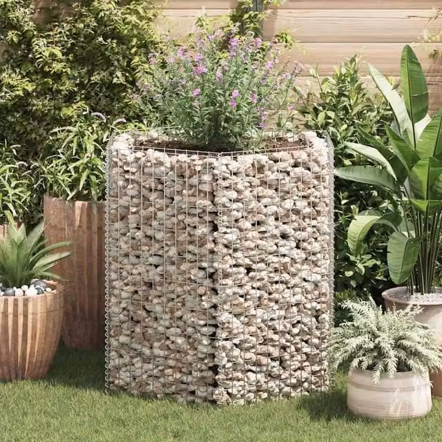 Berkfield Home Hexagonal Gabion Raised Bed in Silver, W/D/H: 100 x 90 x 100 cm