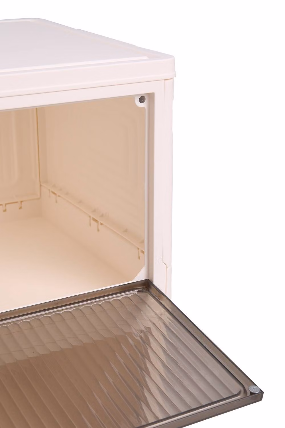 Garden Sanctuary 4-layer Foldable Shoe Storage Box with Wheels in White and Transparent – 6