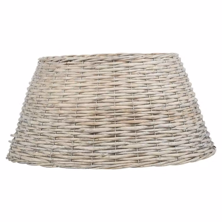 SPETLEK White Christmas Natural Large Willow Wicker Woven Rattan Round Rustic Wreath, W: 100 cm, D: 60 cm