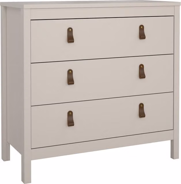 Furniture To Go Barcelona 3-Drawer Chest in Cashmere Beige with Soft-Close Drawers