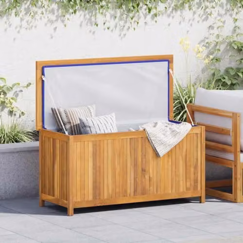 vidaXL Solid Teak Wood Garden Storage Box in Brown – 2
