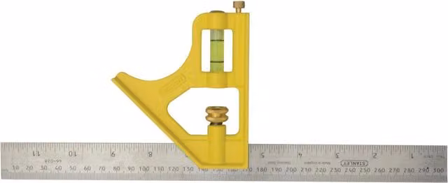 Stanley Die-cast Combination Square, Yellow and Multicolour, 300mm
