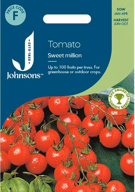Johnsons Seeds Sweet Million Red Tomato Vegetable Seeds