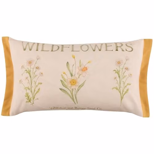 Voyage Maison Wildflowers Floral Outdoor Cushion in Yellow and Multicolour, W/H: 50 x 30 cm