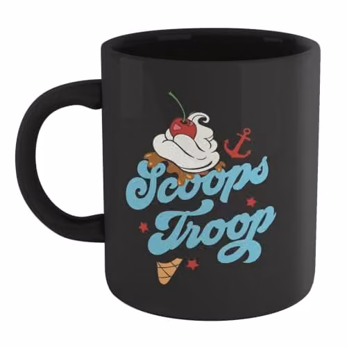 Zavvi Official Stranger Things Scoop Troop Ceramic Mug, Black