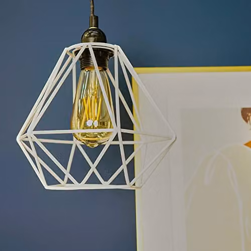MiniSun Retro Style White Metal Basket Pendant Ceiling Light Shade, Shade Width: 23.5 cm – 2