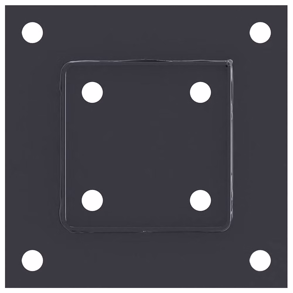 Berkfield Home Square Post Bases, 12 Pack, Anthracite Powder-coated Steel, 81 x 81 mm – 3