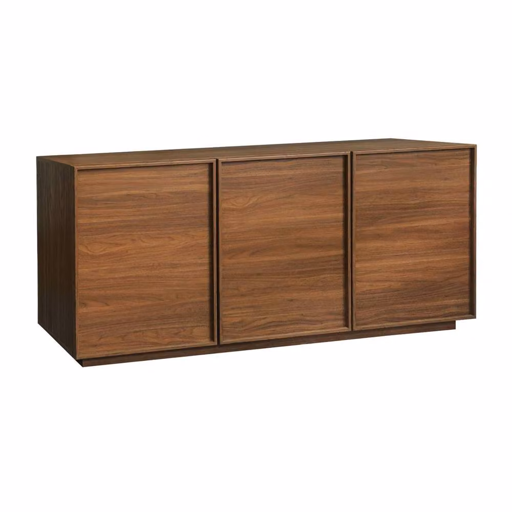 Sweekeek Modern 3-Door Wood Effect Sideboard in Dark Brown, W: 160 cm – 2