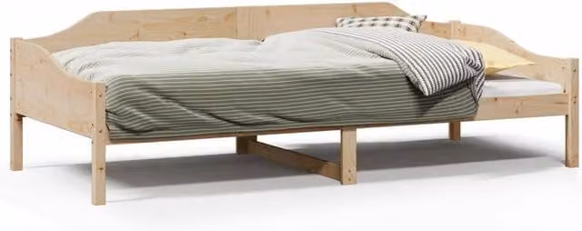 Berkfield Home Single Solid Wood Pine Bed Frame, Light Brown, W/D/H: 90 x 190 x 62 cm – 1