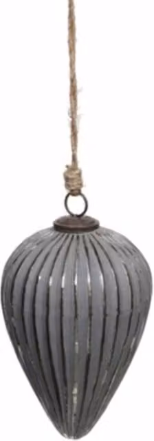 Hill Interiors Silver Metallic Cone Christmas Bauble