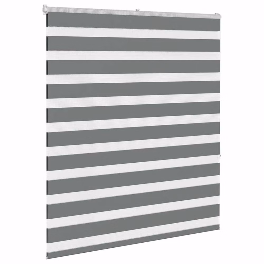 Berkfield Home Grey Polyester Day and Night Zebra Blind W: 135 cm, H: 150 cm – 3