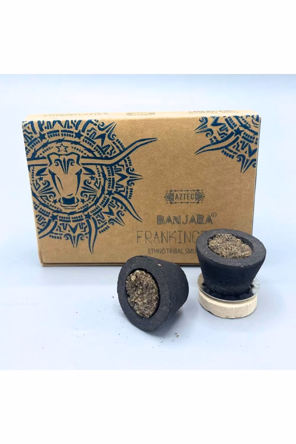 KDMD Banjara Ethno Tribal Frankincense Smudge Cups, Black Metal Tabletop Round Design, Pack of 6 – 2