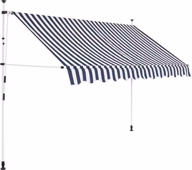 Berkfield Home Manual Retractable Awning, Blue and White Stripes, 250 cm