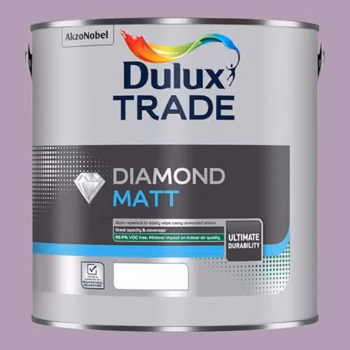 Dulux Trade Diamond Matt Water Based Paint in Frosted Grape Purple, 2.5l