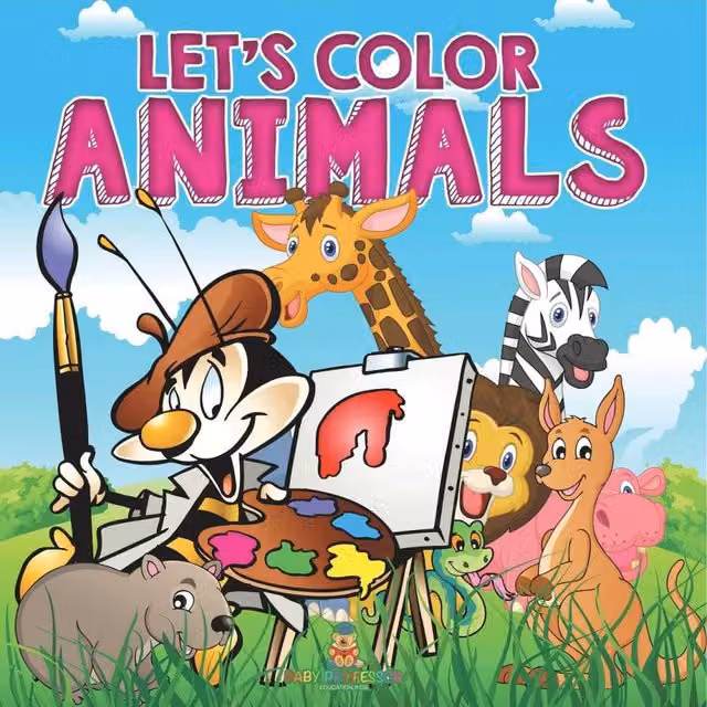 Baby Professor Let's Color Animals Multicolour Paperback Book