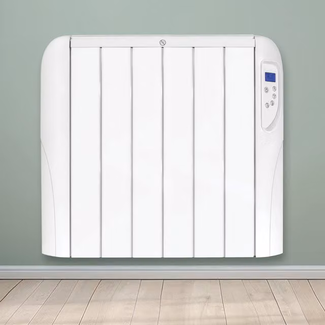 Futura 1500W White Electric Wall Mounted Convector Panel Heater with 24hr Timer, Digital Thermostat and Frost Protection