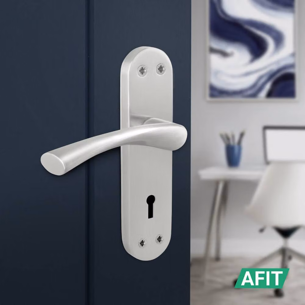 AFIT Novi Satin Nickel Twist Handle Sashlock Set in Silver, W/D/H: 15 x 15 x 1.5 cm – 3