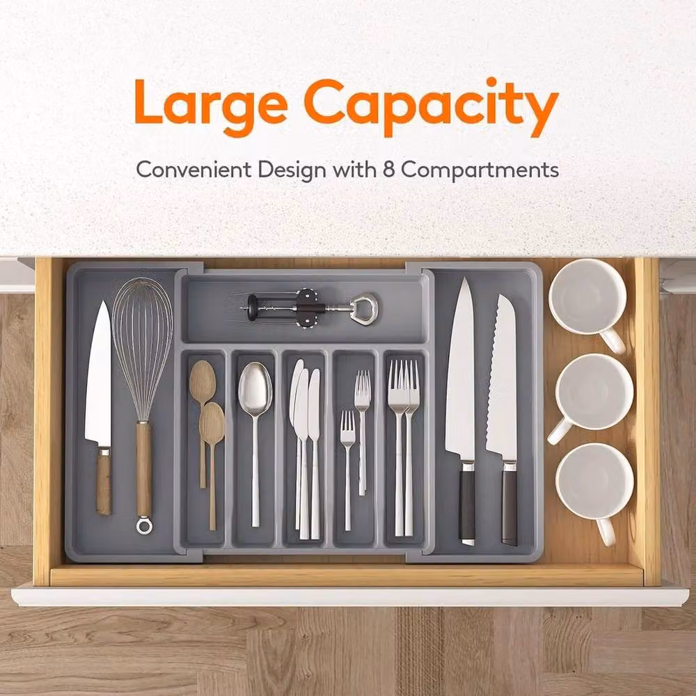 SPETLEK Cutlery Drawer Organiser in Grey – 3