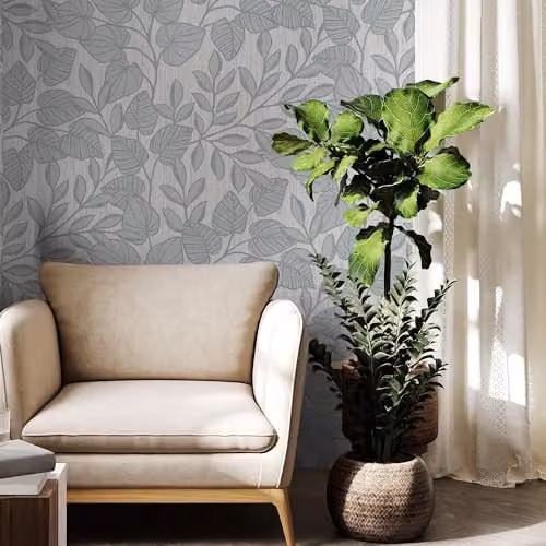 Graham & Brown Superfresco Linden Leaf Trail Duck Egg Blue Botanical Floral Wallpaper – 2