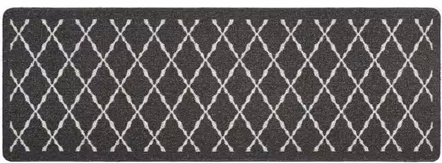 My Mat Stain Resistant Arbor Charcoal Rectangular Washable Mat, Grey, W: 67 cm, D: 100 cm – 1