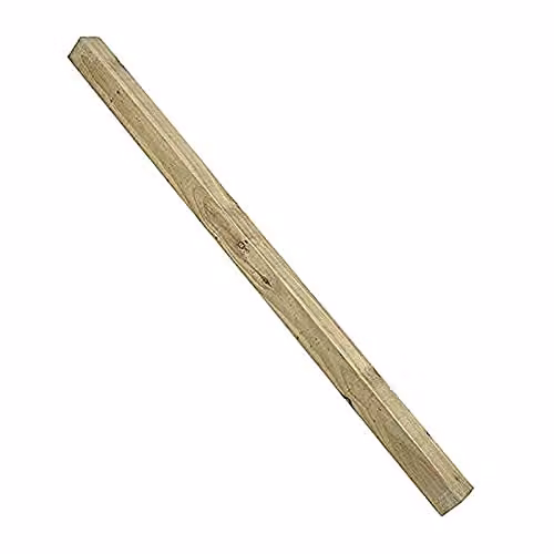 Forest Garden Brown Wooden Square Fence Post, Pack of 5, H 240 cm x W 10 cm x D 10 cm