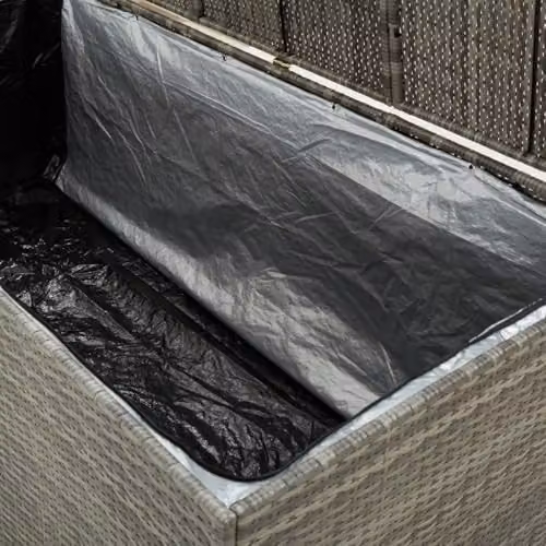 vidaXL Grey Poly Rattan Garden Storage Box with Gas Lift Mechanism, W/D/H: 180 x 70 x 70 cm – 5