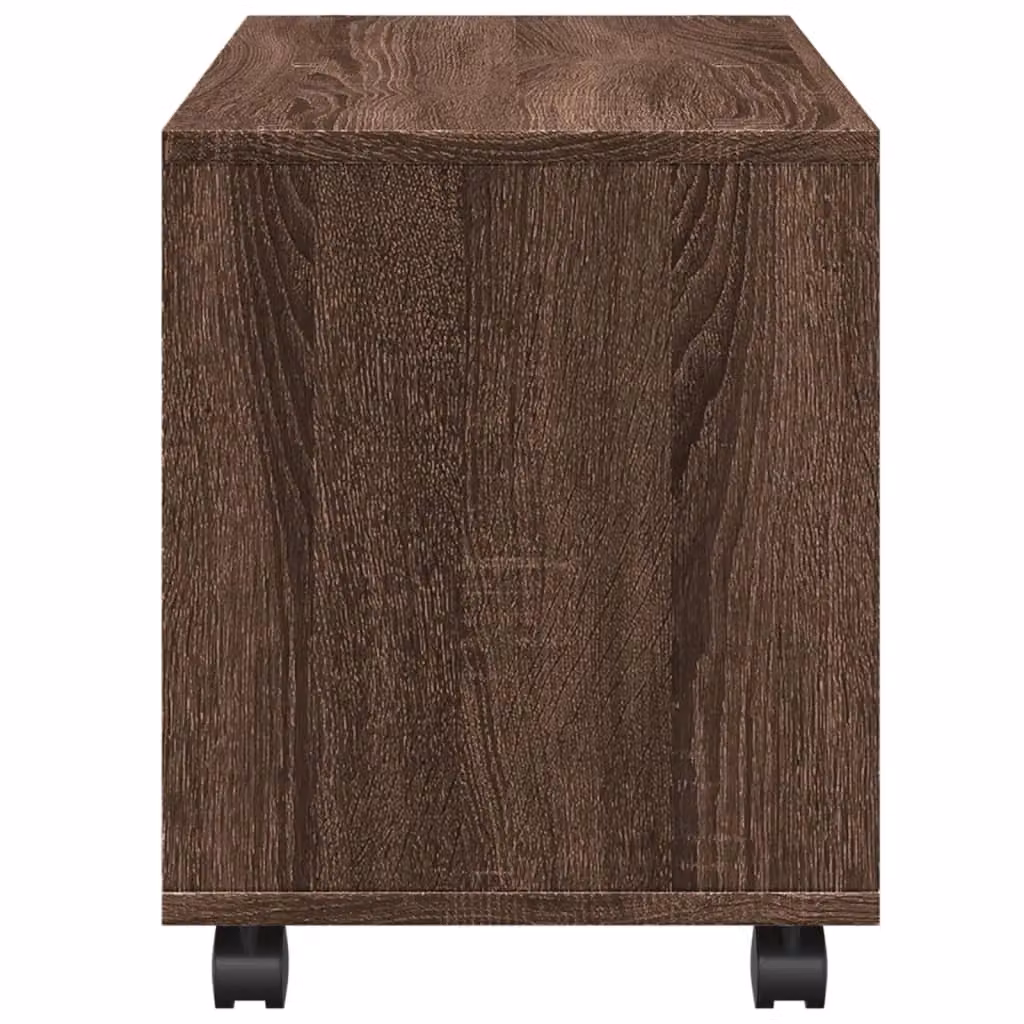 Berkfield Home vidaXL Rolling Cabinet in Brown Oak, W/D/H: 72 x 33 x 42.5 cm – 5
