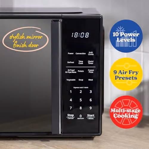 Russell Hobbs 4 in 1 Digital Combination Microwave 23L with Air Fryer Function, Convection and Grill, 900W, Black RHMTAF2302B – 5