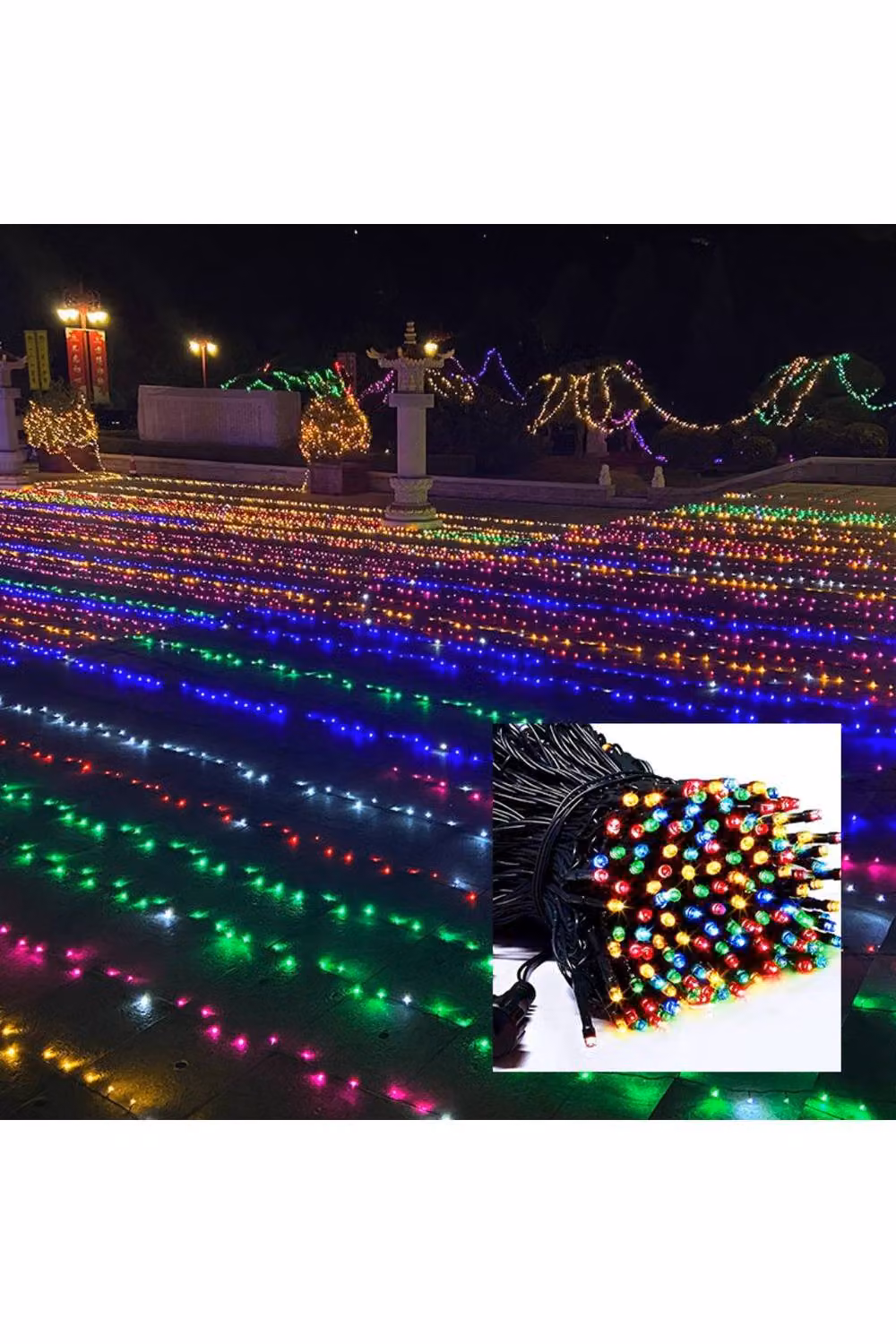 KDMD Solar 500 LED Fairy Lights String, 50m, Black – 3