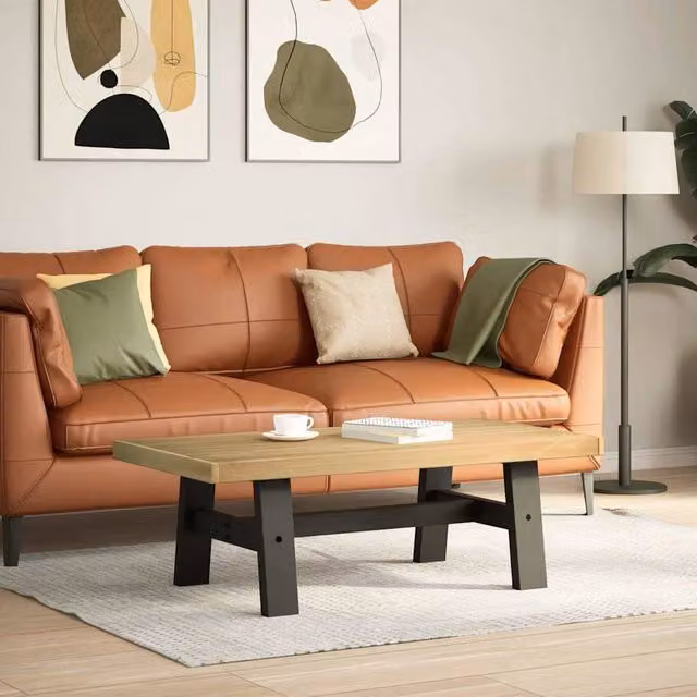 Berkfield Home NOAIN A-Shaped Coffee Table in Brown Solid Pine, W/D/H: 120 x 60 x 40 cm – 1