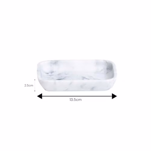 Showerdrape Octavia White and Grey Marble Soap Dish with Drainage – 2