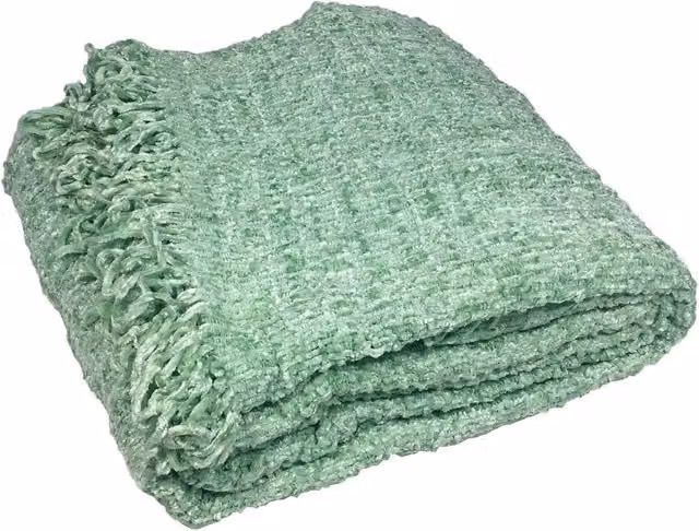 Rapport Home Zarah Green Woven Polyester Throw, W/D/H: 150 x 200 cm